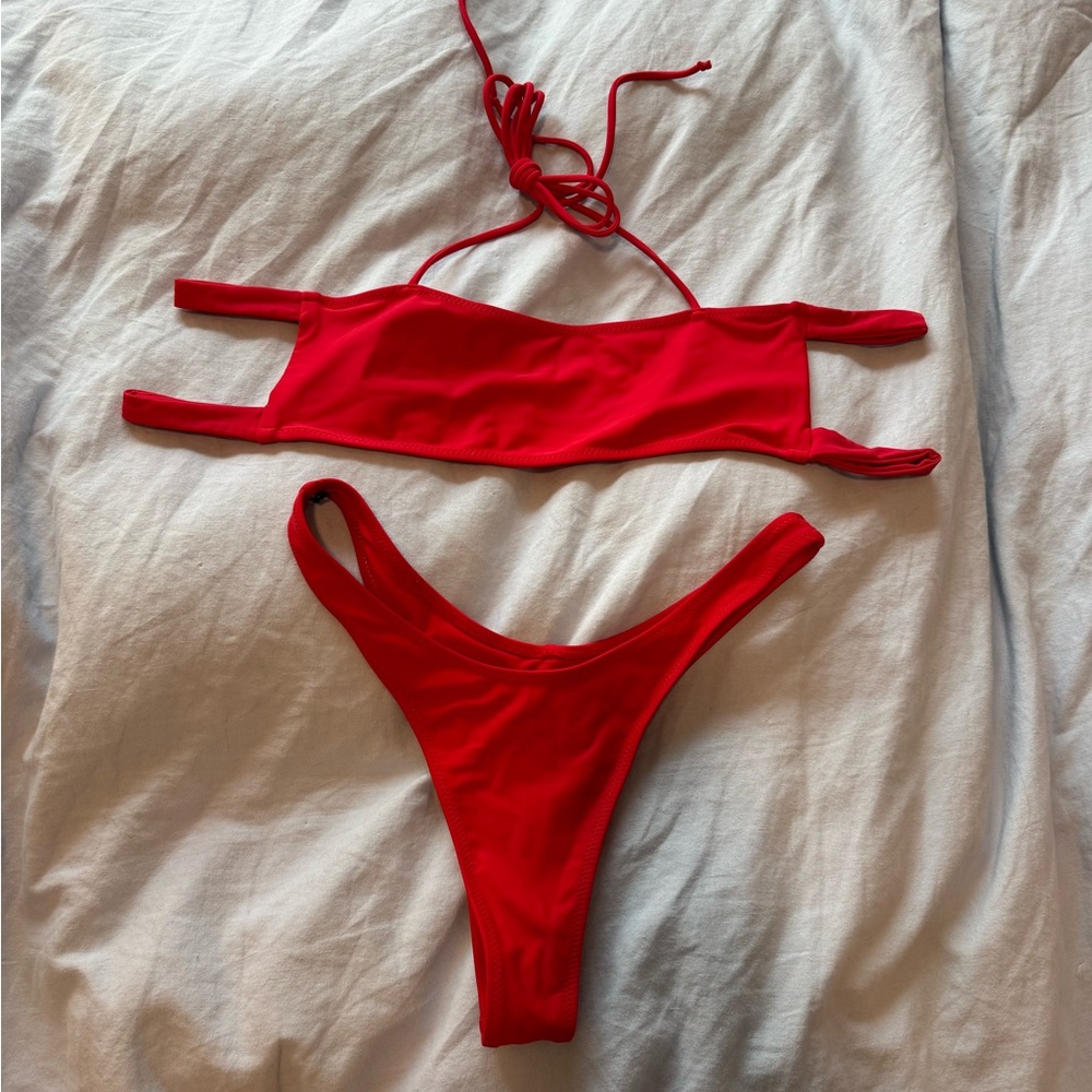 White Fox Boutique Red Bikini Set